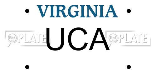 UCA Virginia License Plate