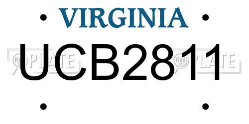 UCB2811 Virginia License Plate
