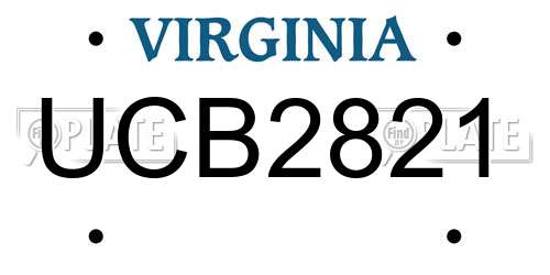 UCB2821 Virginia License Plate