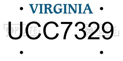UCC7329 Virginia License Plate
