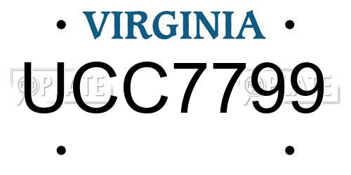 UCC7799 Virginia License Plate