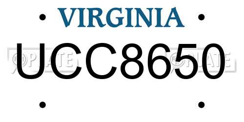 UCC8650 Virginia License Plate