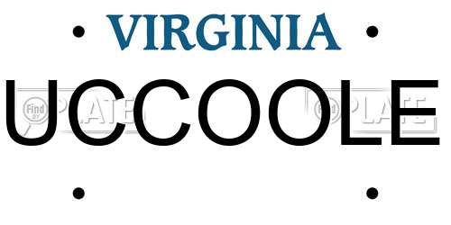 UCCOOLE Virginia License Plate