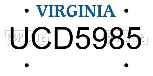 UCD5985 Virginia License Plate