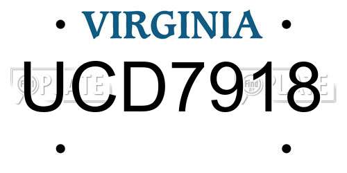 UCD7918 Virginia License Plate
