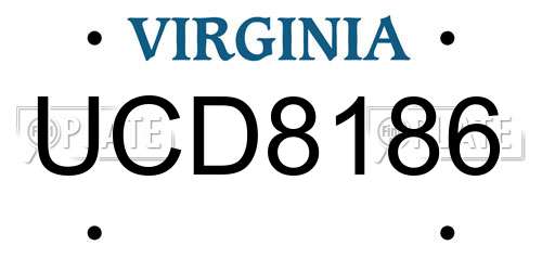 UCD8186 Virginia License Plate