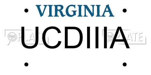 UCDIIIA Virginia License Plate