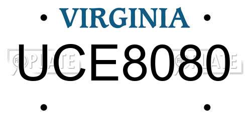 UCE8080 Virginia License Plate