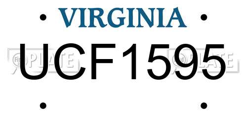 UCF1595 Virginia License Plate