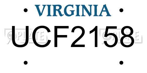 UCF2158 Virginia License Plate