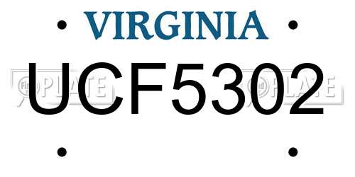 UCF5302 Virginia License Plate