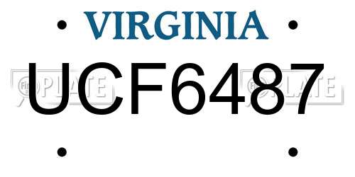 UCF6487 Virginia License Plate