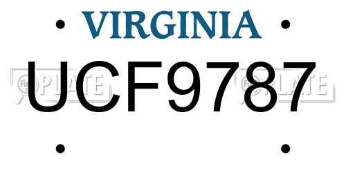 UCF9787 Virginia License Plate