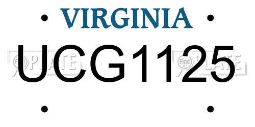 UCG1125 Virginia License Plate