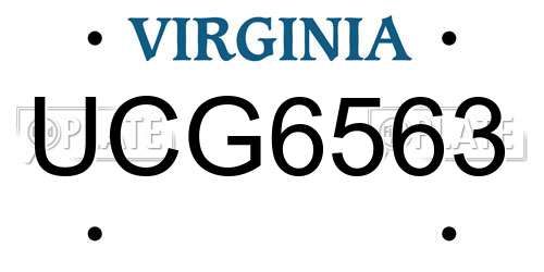 UCG6563 Virginia License Plate