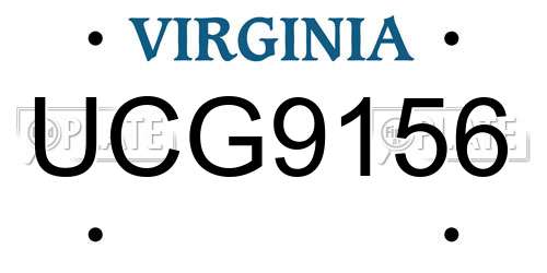 UCG9156 Virginia License Plate