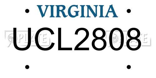UCL2808 Virginia License Plate