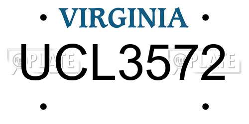 UCL3572 Virginia License Plate