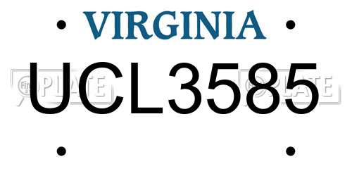 UCL3585 Virginia License Plate