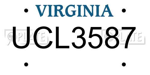 UCL3587 Virginia License Plate