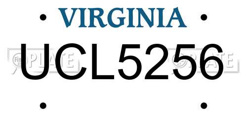 UCL5256 Virginia License Plate