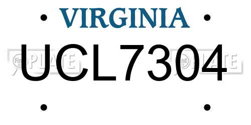 UCL7304 Virginia License Plate