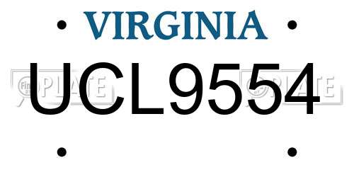 UCL9554 Virginia License Plate