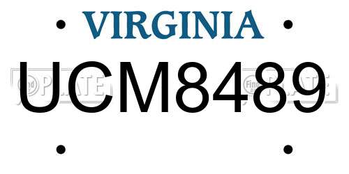 UCM8489 Virginia License Plate
