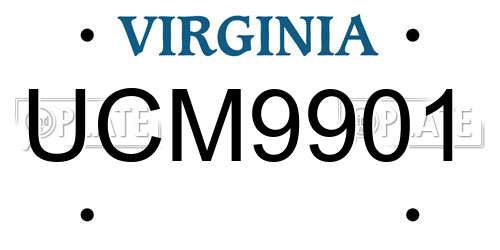 UCM9901 Virginia License Plate