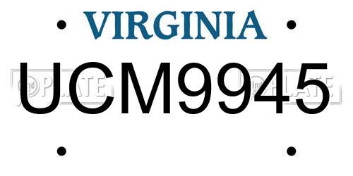 UCM9945 Virginia License Plate