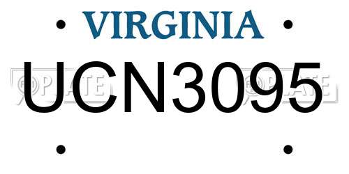 UCN3095 Virginia License Plate