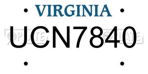 UCN7840 Virginia License Plate