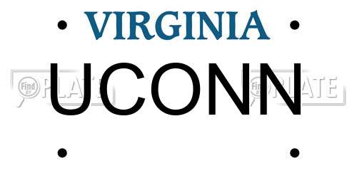 UCONN Virginia License Plate