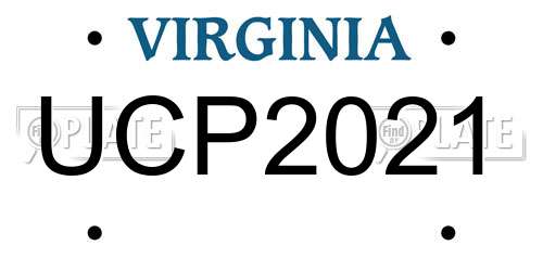 UCP2021 Virginia License Plate