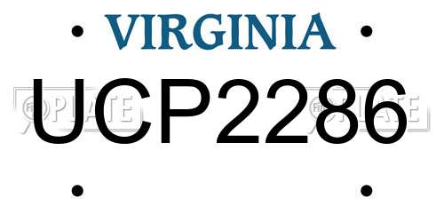 UCP2286 Virginia License Plate
