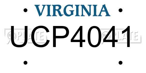 UCP4041 Virginia License Plate