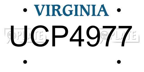 UCP4977 Virginia License Plate