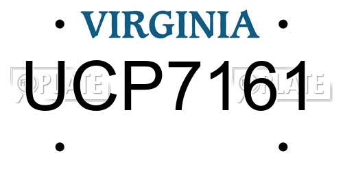 UCP7161 Virginia License Plate