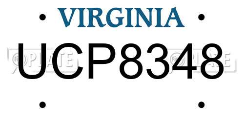 UCP8348 Virginia License Plate