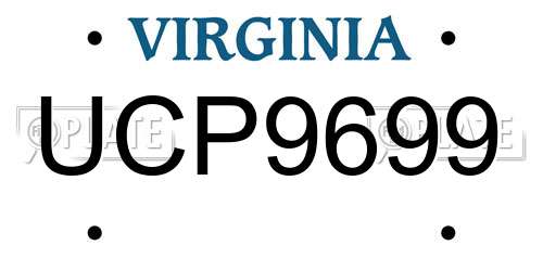 UCP9699 Virginia License Plate