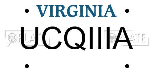 UCQIIIA Virginia License Plate