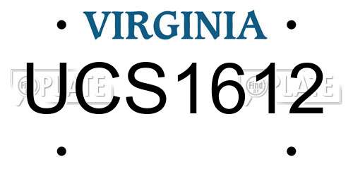 UCS1612 Virginia License Plate