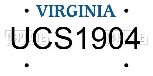UCS1904 Virginia License Plate