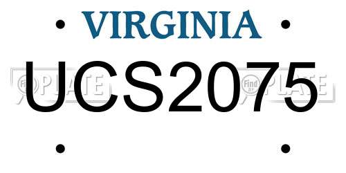 UCS2075 Virginia License Plate