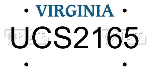 UCS2165 Virginia License Plate