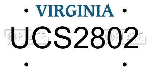 UCS2802 Virginia License Plate