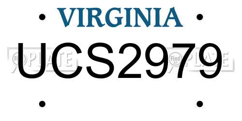 UCS2979 Virginia License Plate