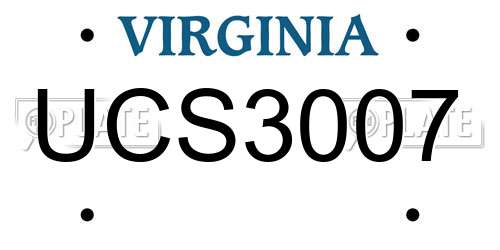UCS3007 Virginia License Plate