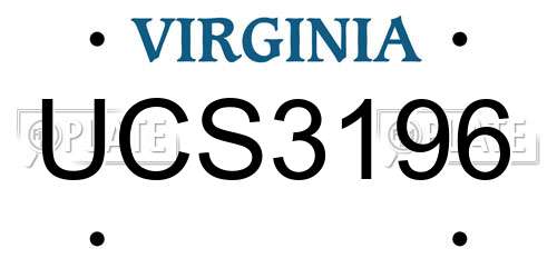 UCS3196 Virginia License Plate