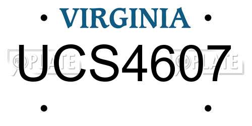 UCS4607 Virginia License Plate